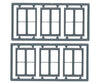 Tichy Train Group 8095 Windows - Double Hung Pkg(6) -- Two 1/1 Single-Window; Scale 100 X 92