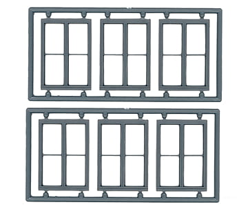 Tichy Train Group 8095 Windows - Double Hung Pkg(6) -- Two 1/1 Single-Window; Scale 100 X 92
