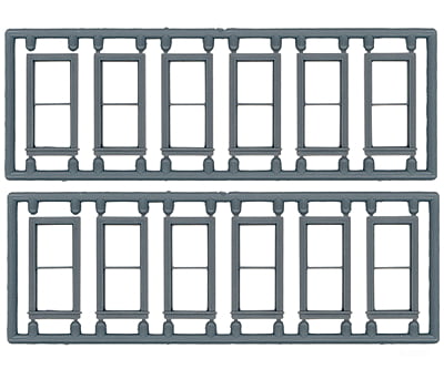 Tichy Train Group 8097 Windows - Double Hung Pkg(12) -- 1/1; Scale 28 X 64 (Fits .37 .825 Opening)