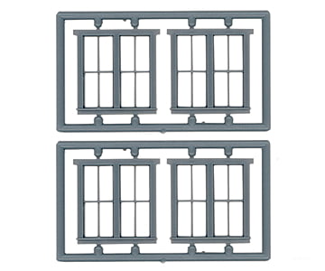 Tichy Train Group 8098 Windows - Double Hung Pkg(6) -- Two 2/2 Single Window; Scale 63 X 69 (Matches
