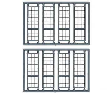 Tichy Train Group 8100 Windows - Pkg(8) -- 27-Pane Industrial Enginehouse Scale 44 X 140 112 356Cm