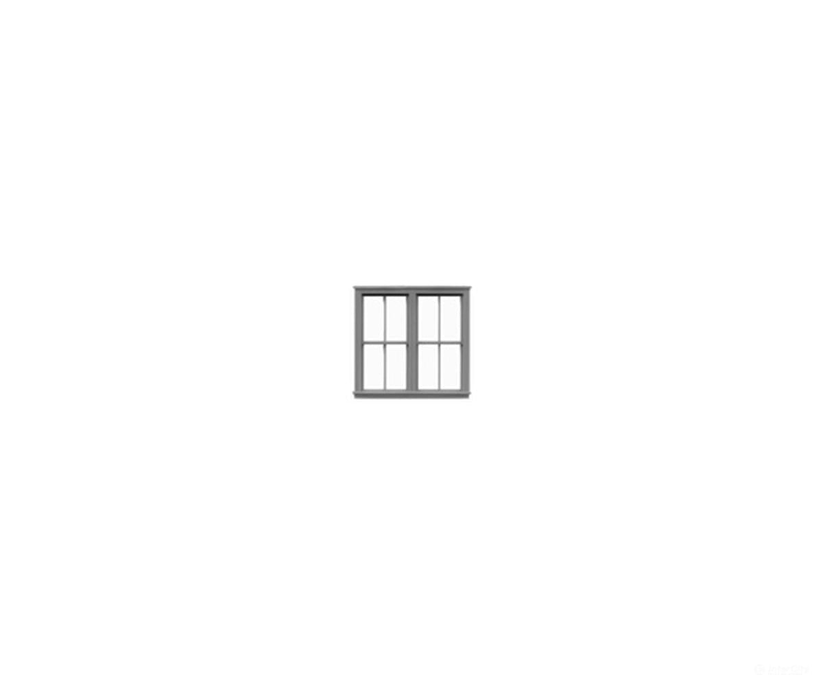 Tichy Train Group 8103 Windows - Double Hung pkg(6) -- Double (Matches 8025); 64 x 62’’ (Fits.75 x.75’’ Opening)