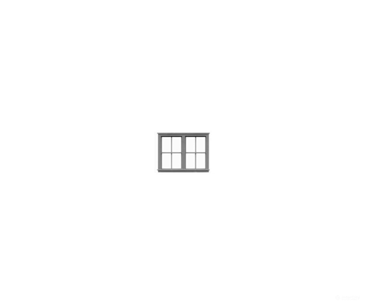 Tichy Train Group 8106 Windows - Double Hung pkg(6) -- Double 2/2 (Matches #8105) 64 x 74’’ (Fits.75 x.58’’ Opening)