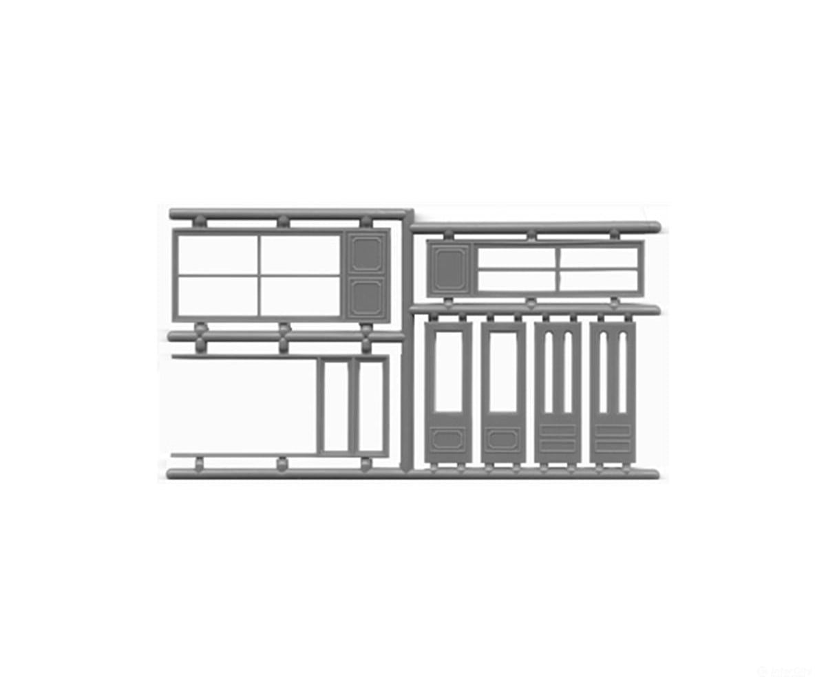 Tichy Train Group 8117 Storefront Set - 2 Sets w/2 Different Door Styles - Scratch Building Supplies