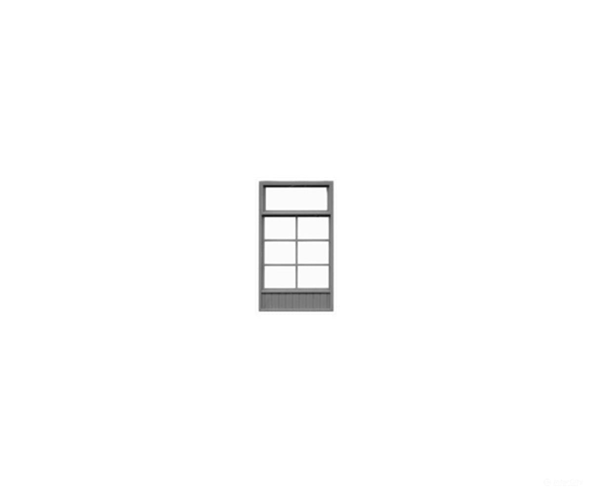 Tichy Train Group 8120 Store Windows - 6-Lite w/Top Transom & Lower Wood Panel pkg(6) -- 65 x 115: (Fits.75 x 1.325’’