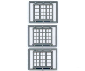 Tichy Train Group 8127 Windows - Double Hung Pkg(3) -- 4/4 Triple (Matches #8030); 98 X 80 (Fits