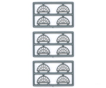 Tichy Train Group 8128 Masonry Windows - Pkg(8) -- 13 Pane Half Round (Use Over #8036 8133); 60 X 30
