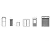 Tichy Train Group 8134 Window/Door Assortment Ii - Pkg(130) -- One Each #8092 8133; 22 Doors 48