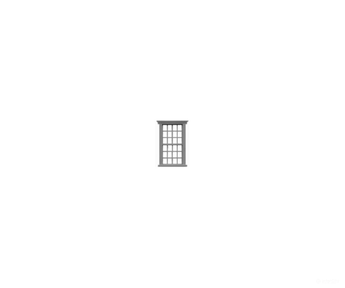 Tichy Train Group 8136 Windows - Double Hung -- 12/12 w/Mantel Scale 31 x 62’’; Fits.4 x.75’’ Opening pkg(12) - Scratch