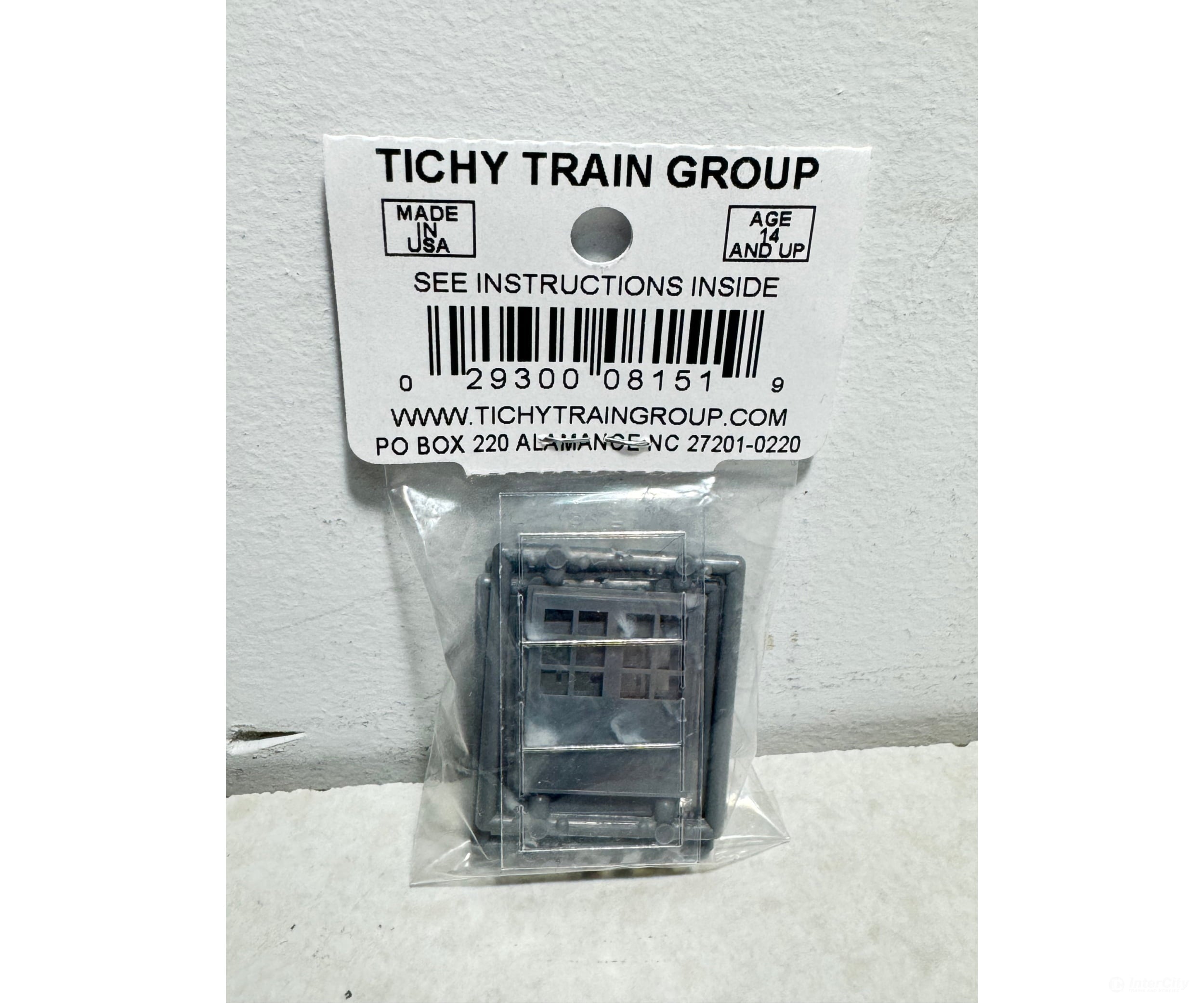 Tichy Train Group 8151 6-Lite 3-Panel Door (Gray Styrene) -- Double; Scale 66 X 80’’