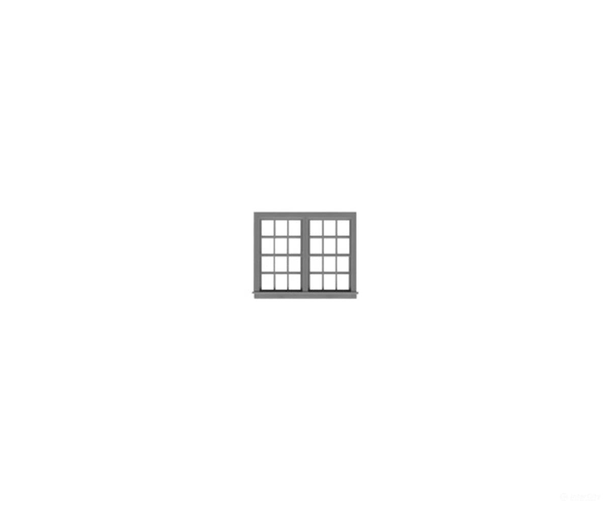 Tichy Train Group 8159 Two 6/6 Double Hung Single Unit Window pkg(6) -- Scale 79 x 60’’; Fits.94 x.765’’ Opening
