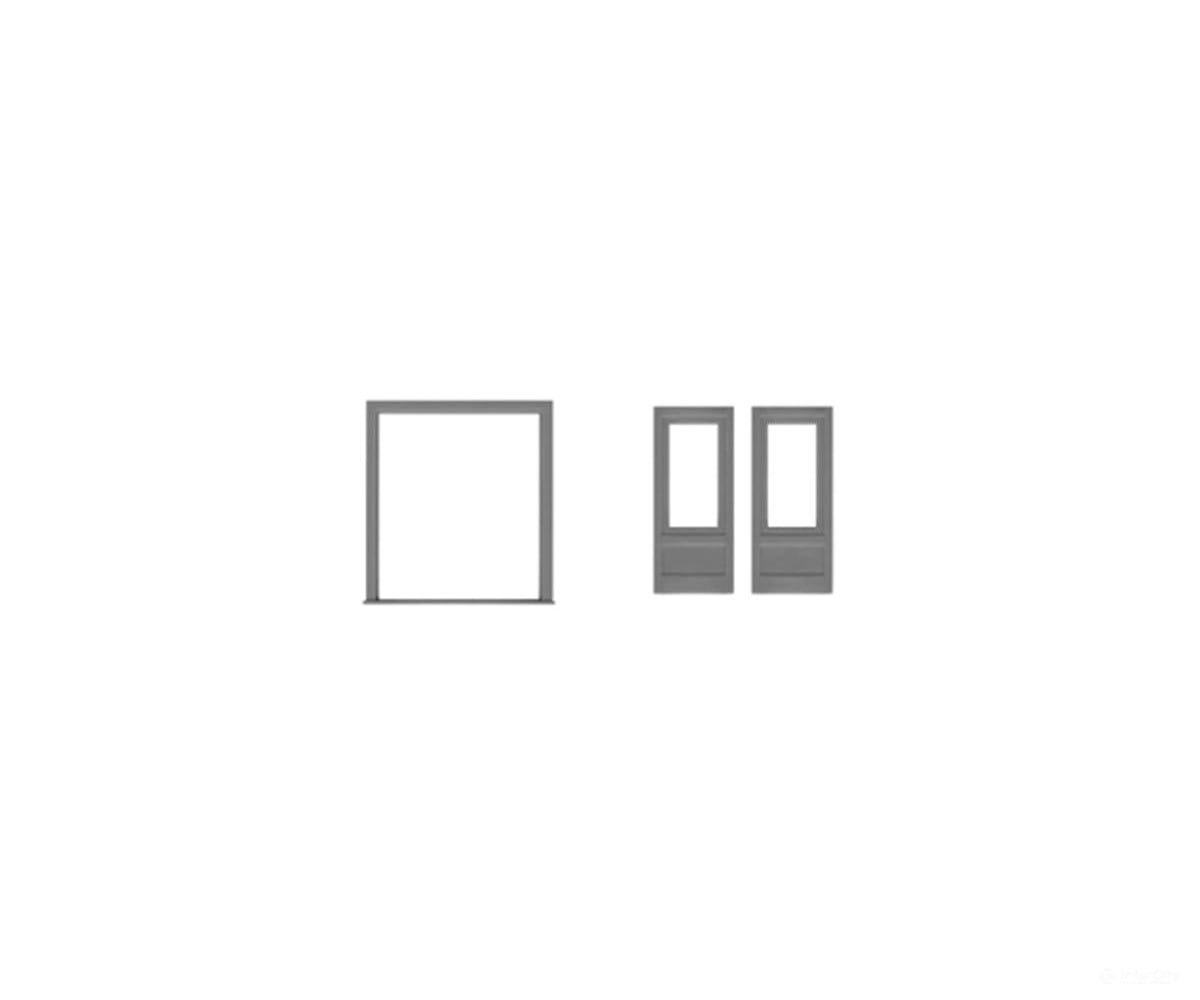 Tichy Train Group 8192 Single Lite Double Door w/Separate Frame pkg(2) -- Scale 72 x 80’’ (Fits.875 x.985’’) - Scratch