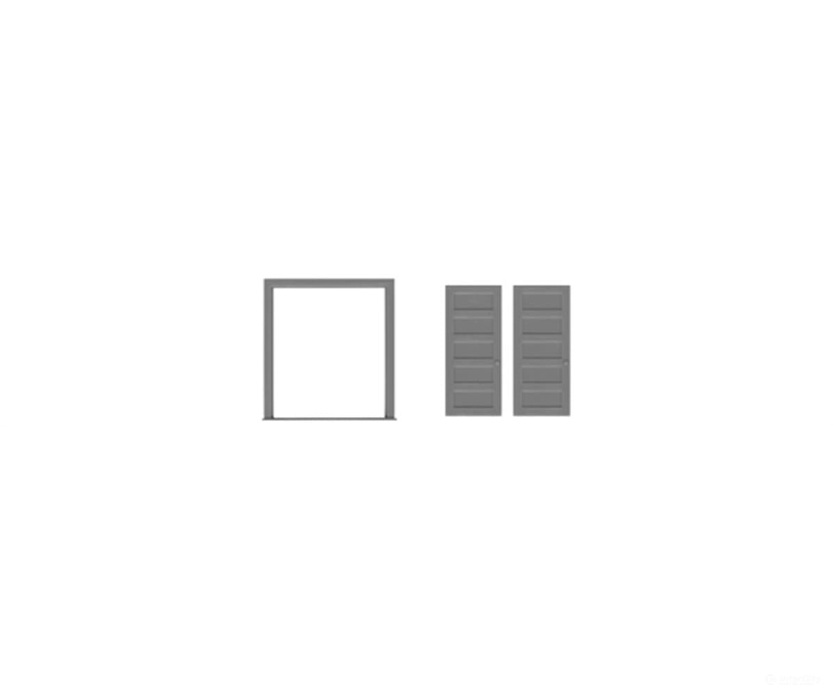 Tichy Train Group 8199 5-Panel Double Door w/Separate Frame pkg(2) -- Scale 72 x 80’’ (Fits.875 x.98’’ Opening)
