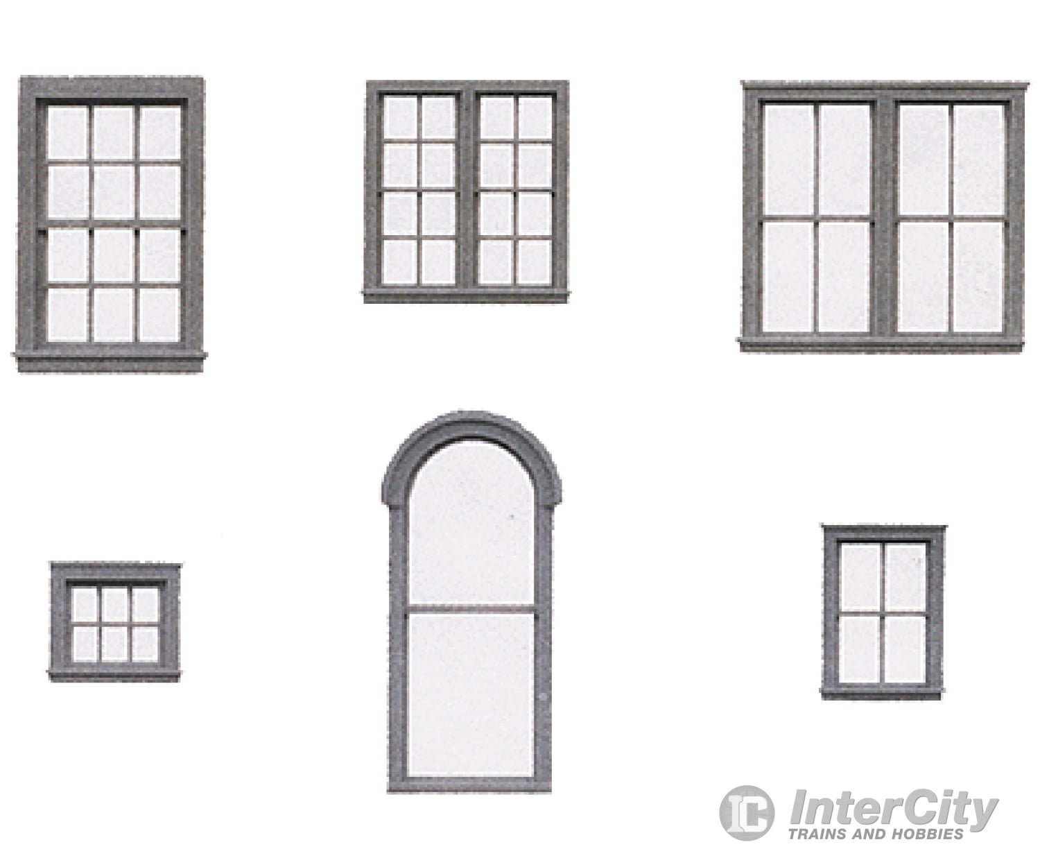 Tichy Train Group Ho 8219 Styrene Window Assortment -- 290 Pieces Total Scratch Building Supplies