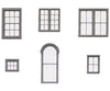 Tichy Train Group Ho 8219 Styrene Window Assortment -- 290 Pieces Total Scratch Building Supplies