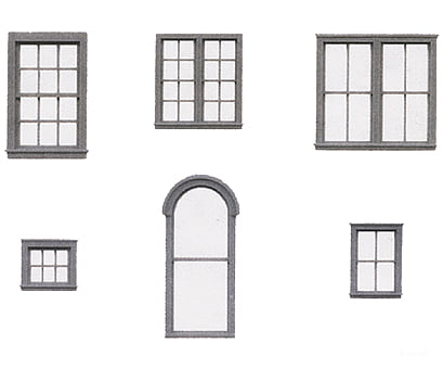 Tichy Train Group Ho 8219 Styrene Window Assortment -- 290 Pieces Total Scratch Building Supplies