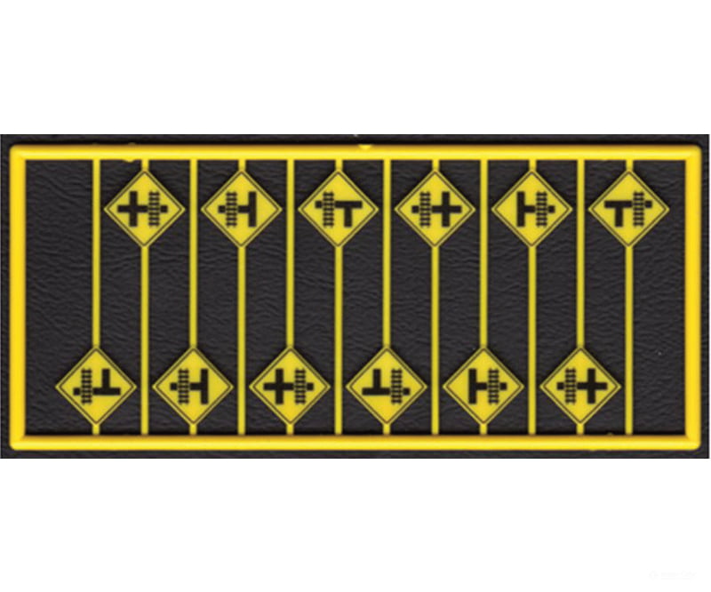 Tichy Train Group 8252 Highway Grade Crossing Warning Signs -- Yellow W/Black Print Pkg(12) Scenery