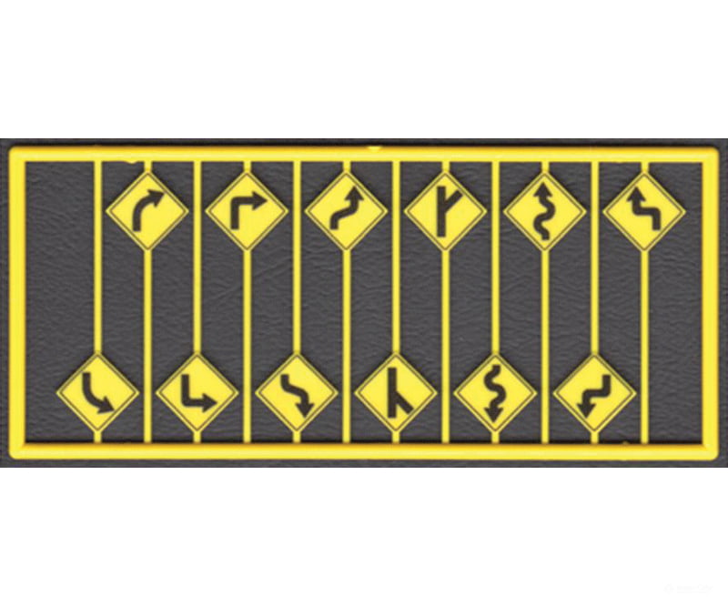 Tichy Train Group 8254 Highway Road Path (Arrow) Warning Signs -- Yellow W/Black Print 12 Pieces 2