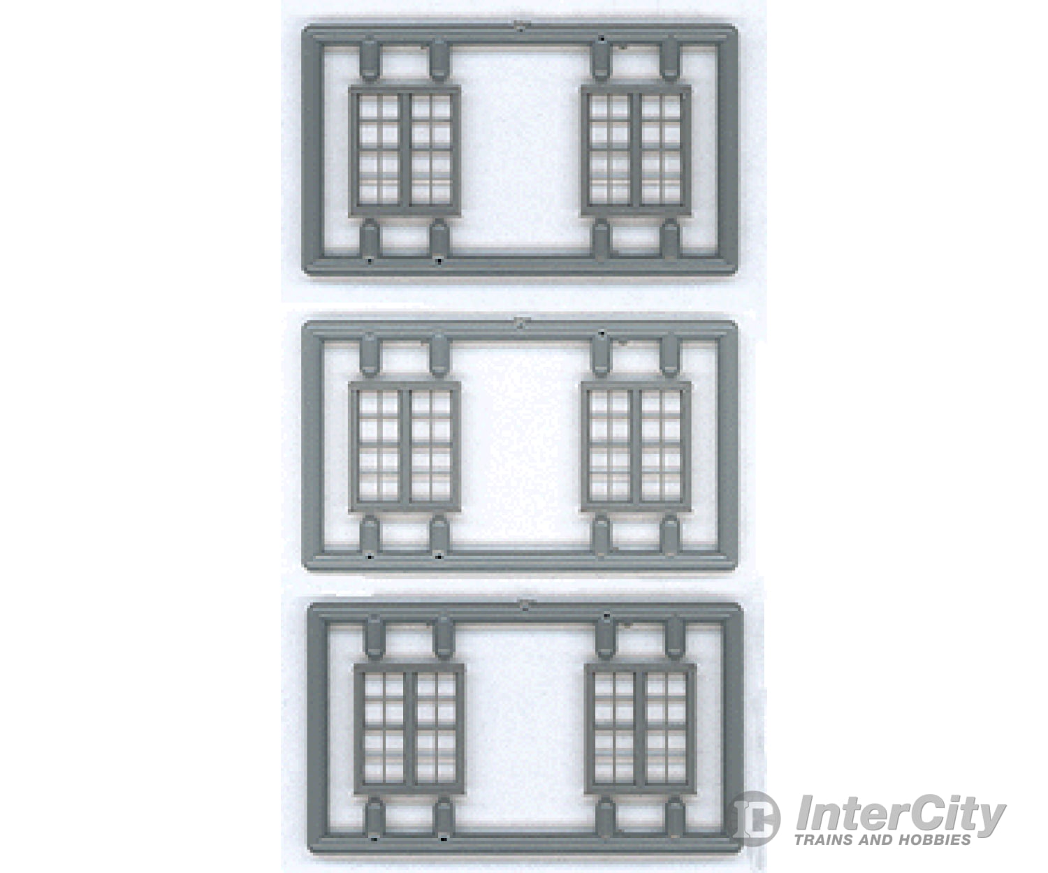 Tichy Train Group N 2517 Windows - Double Hung Pkg(6) -- 4/4 Double; Scale 64 X 80 (Fits .45 .53