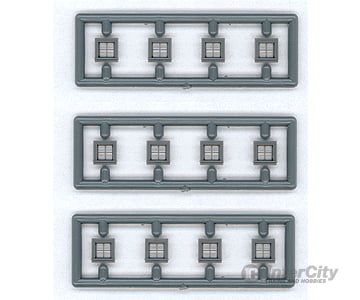 Tichy Train Group N 2518 Windows - Pkg(12) -- 4 Pane For Work Cars; 24 X (Fts .185 Opening) Scratch