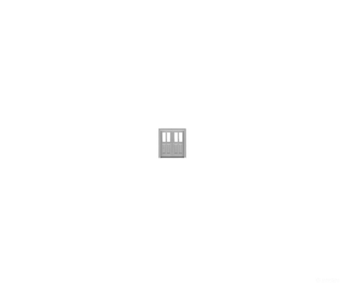 Tichy Train Group 2536 Double 2-Light Door -- Plastic pkg(4) - Scratch Building Supplies