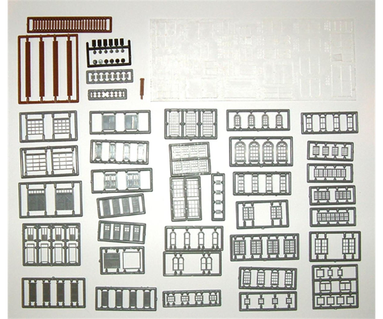 Tichy Train Group N 2540 Structure Part Assortment (Styrene) -- Includes All N Scale Windows Doors Etc. & Steel