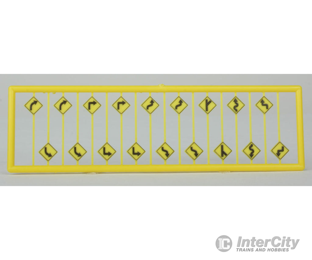Tichy Train Group N 2616 Road Path/Curve Warning Signs #1 -- Pkg(18) Scenery Details