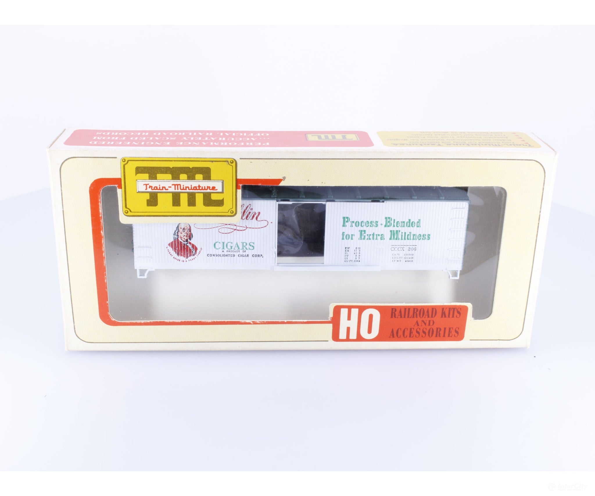 Train Miniature 2038 HO 40’ Single Door Boxcar Kit Ben Franklin (CCCX) 206 - Freight Cars