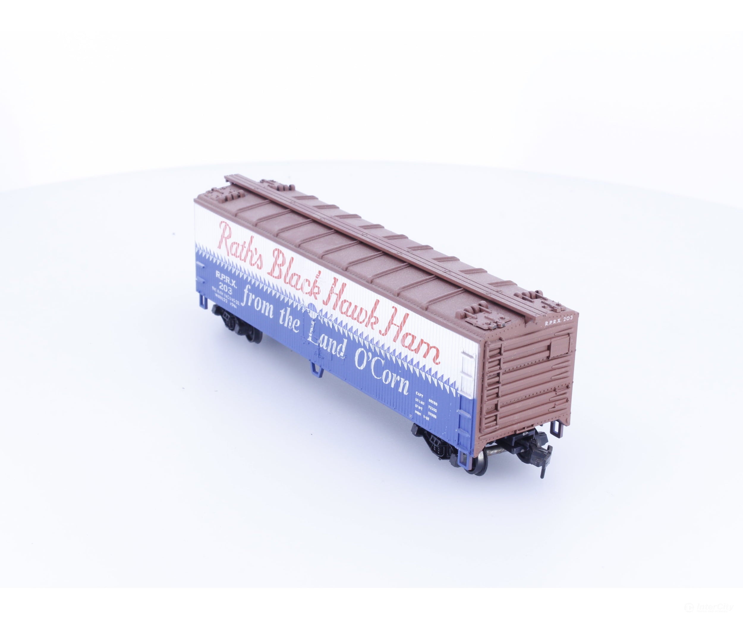 Train Miniature 8088 HO 40’ Single Door Boxcar Rath’s Black Hawk Ham (RPRX) 203 - Freight Cars
