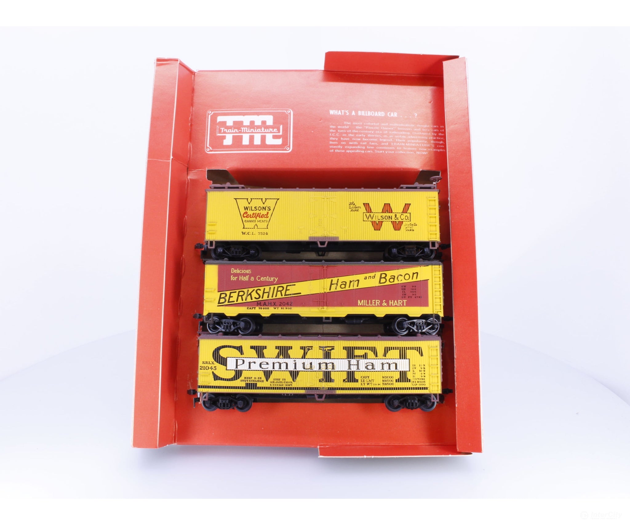 Train Miniature 8701 HO Billboard Nostalgia Packing Companies Boxcar Set Swift Berkshire Wilson Packing 7524 2042 21045