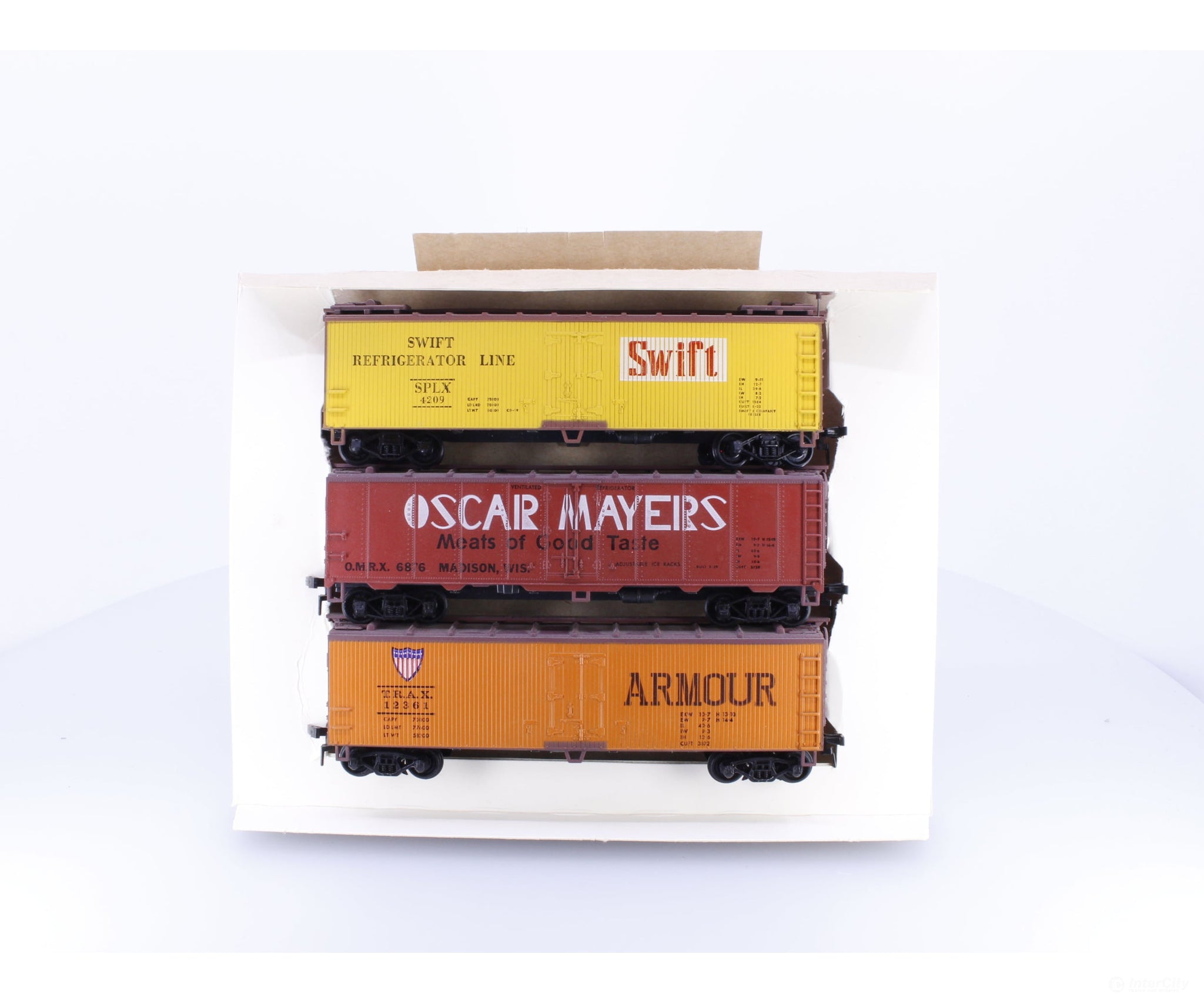 Train Miniature 8716 HO Billboard Nostalgia Packing Companies II Boxcar Set Swift Armour Oscar Mayer 4209 6876 12361