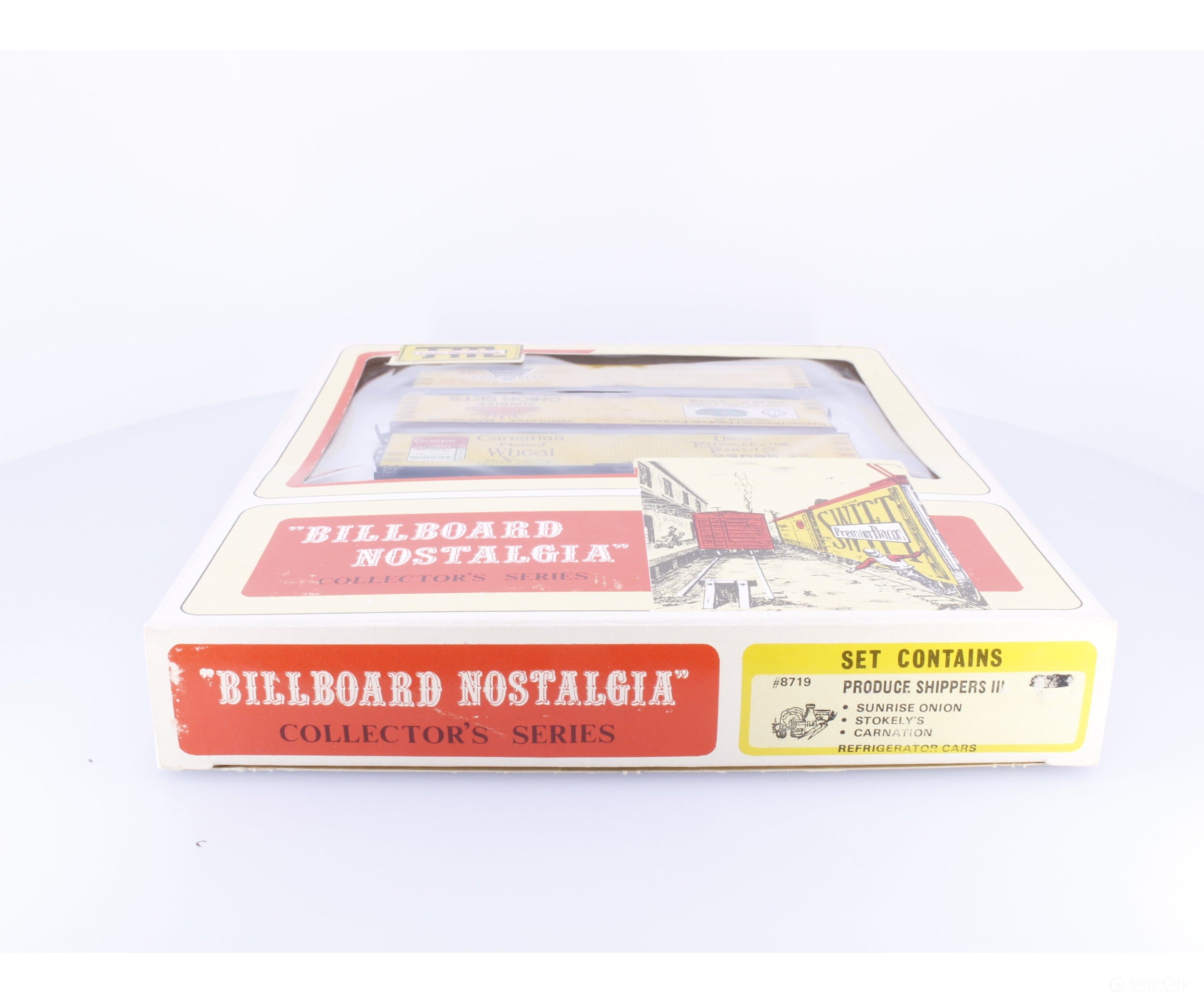 Train Miniature 8719 HO Billboard Nostalgia Produce Shippers III Boxcar Set Sunrise Onion Stokely’s Carnation 12933