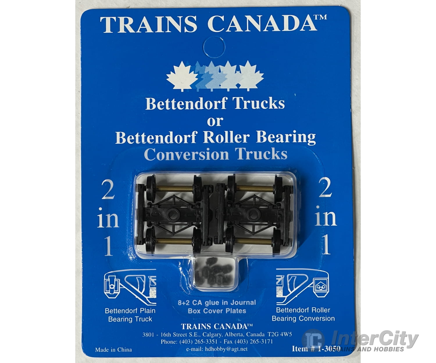 Trains Canada Ho 1-3050 10 Pair Bettendorf Trucks / Roller Bearing 2-In-1 Couplers &