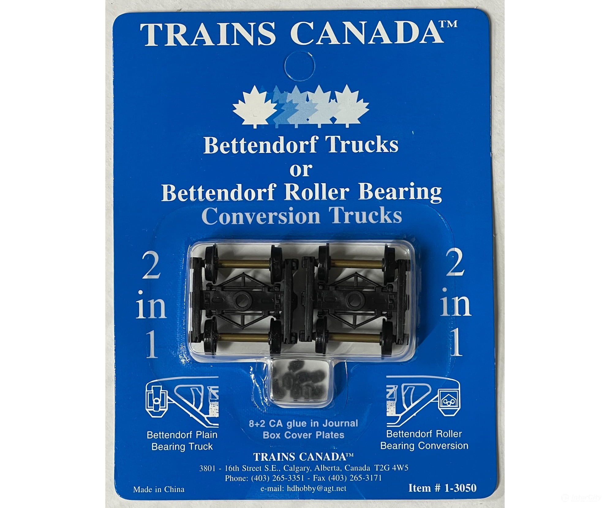 Trains Canada Ho 1-3050 1 Pair Bettendorf Trucks / Roller Bearing 2-In-1 Couplers &