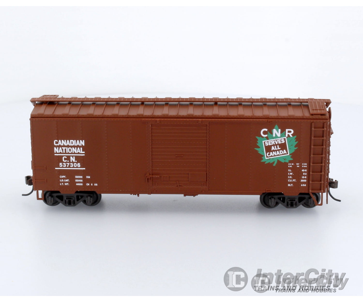 Trains Canada Ho Scale Cn Canadian National 40 Box Car Angled Maple Leaf Serves All Logo Freight