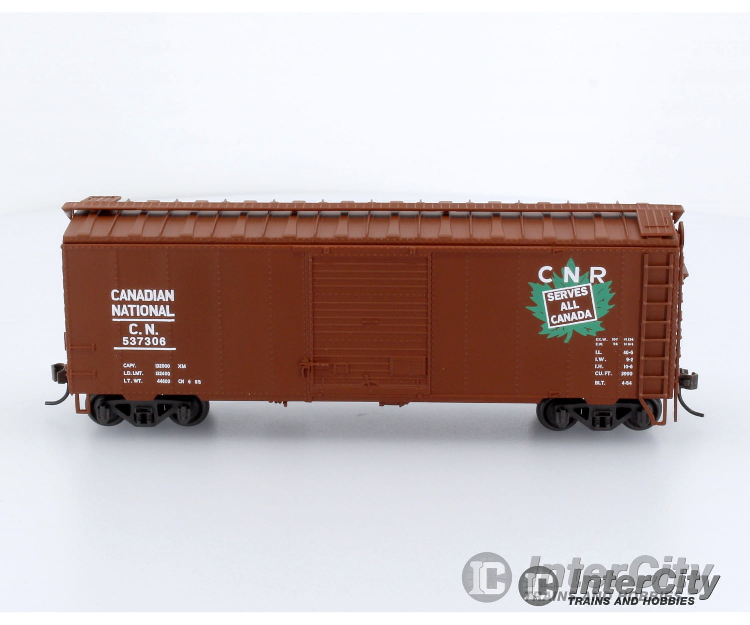 Trains Canada Ho Scale Cn Canadian National 40 Box Car Angled Maple Leaf Serves All Logo Freight