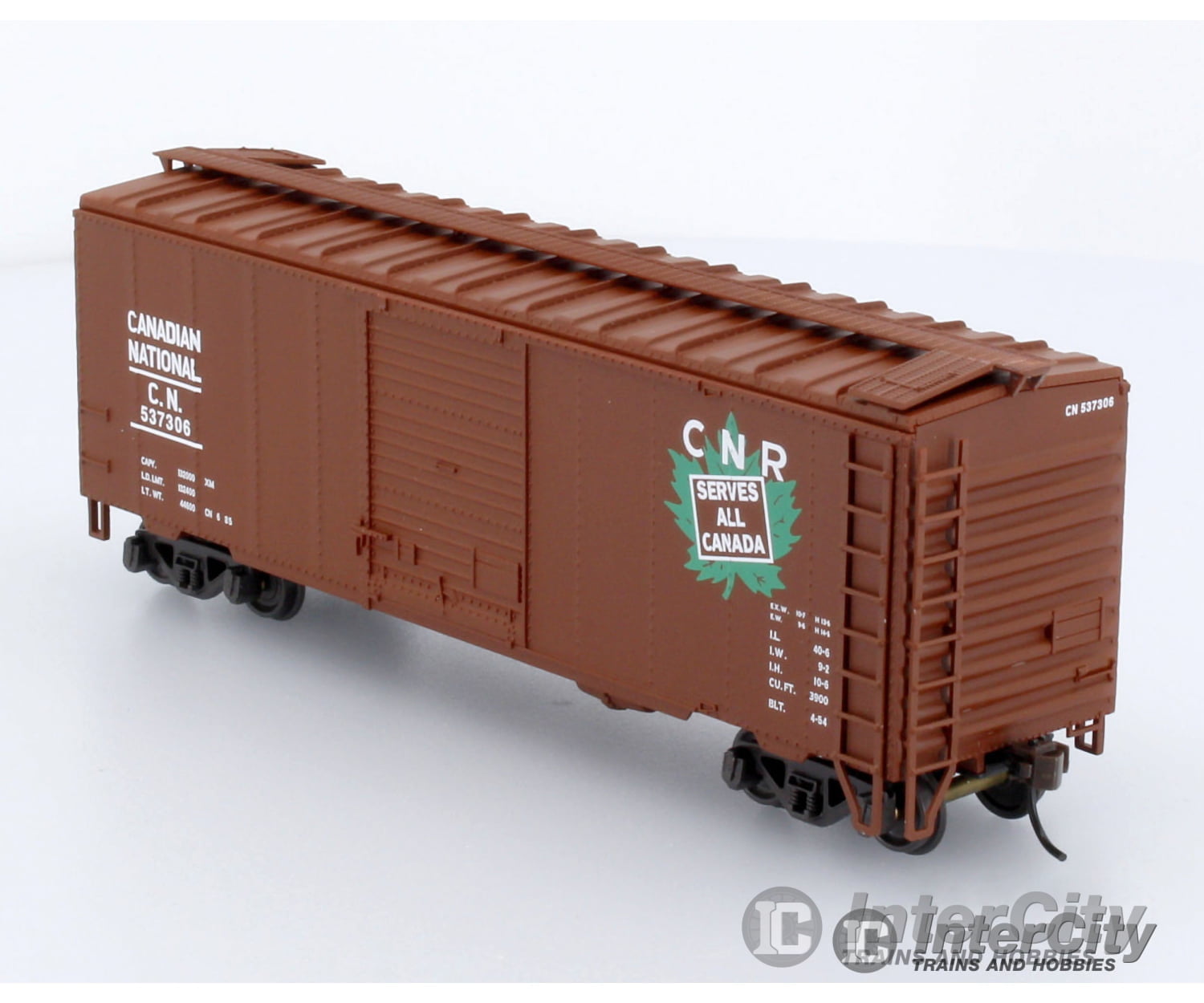 Trains Canada Ho Scale Cn Canadian National 40 Box Car Angled Maple Leaf Serves All Logo Freight