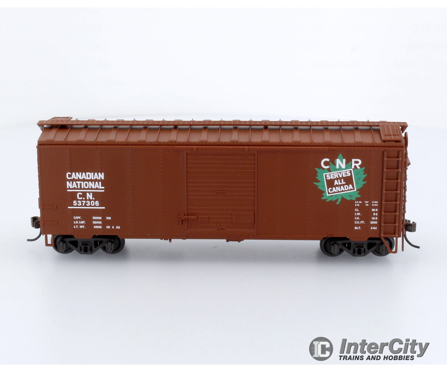 Trains Canada Ho Scale Cn Canadian National 40 Box Car Angled Maple Leaf Serves All Logo Freight