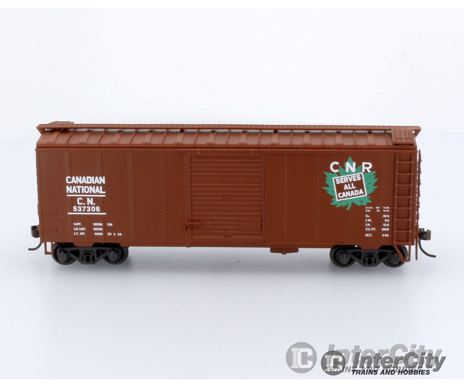 Trains Canada Ho Scale Cn Canadian National 40 Box Car Angled Maple Leaf Serves All Logo Freight