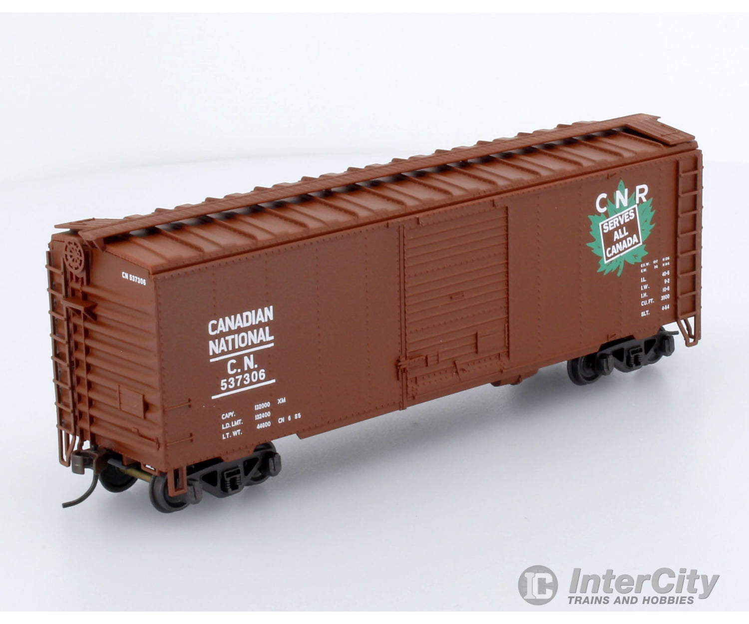 Trains Canada Ho Scale Cn Canadian National 40 Box Car Angled Maple Leaf Serves All Logo Freight