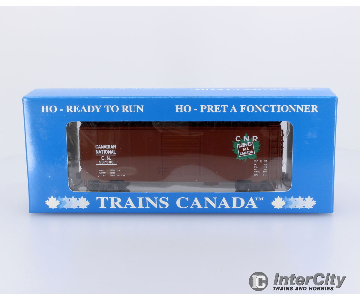 Trains Canada Ho Scale Cn Canadian National 40 Box Car Angled Maple Leaf Serves All Logo Freight