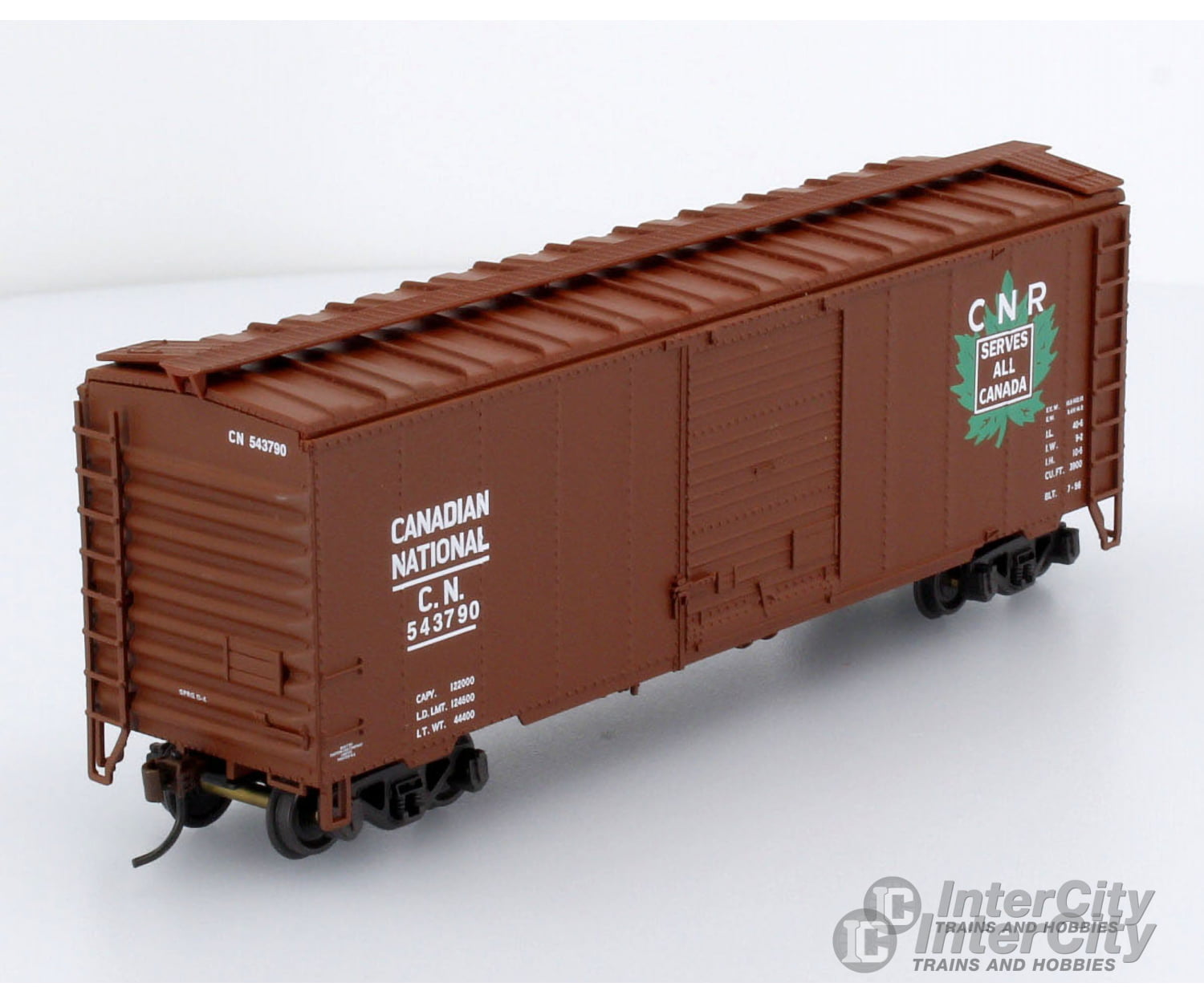 Trains Canada Ho Scale Cn Canadian National 40 Box Car With Maple Leaf Serves All Logo Freight Cars