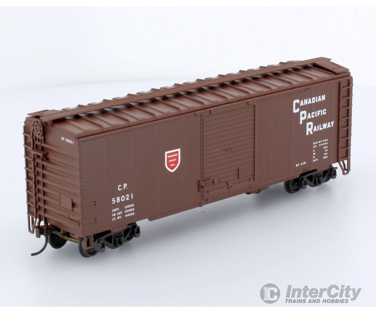 Trains Canada Ho Scale Cp Canadian Pacific 40 Newsprint Box Car Block Lettering Freight Cars