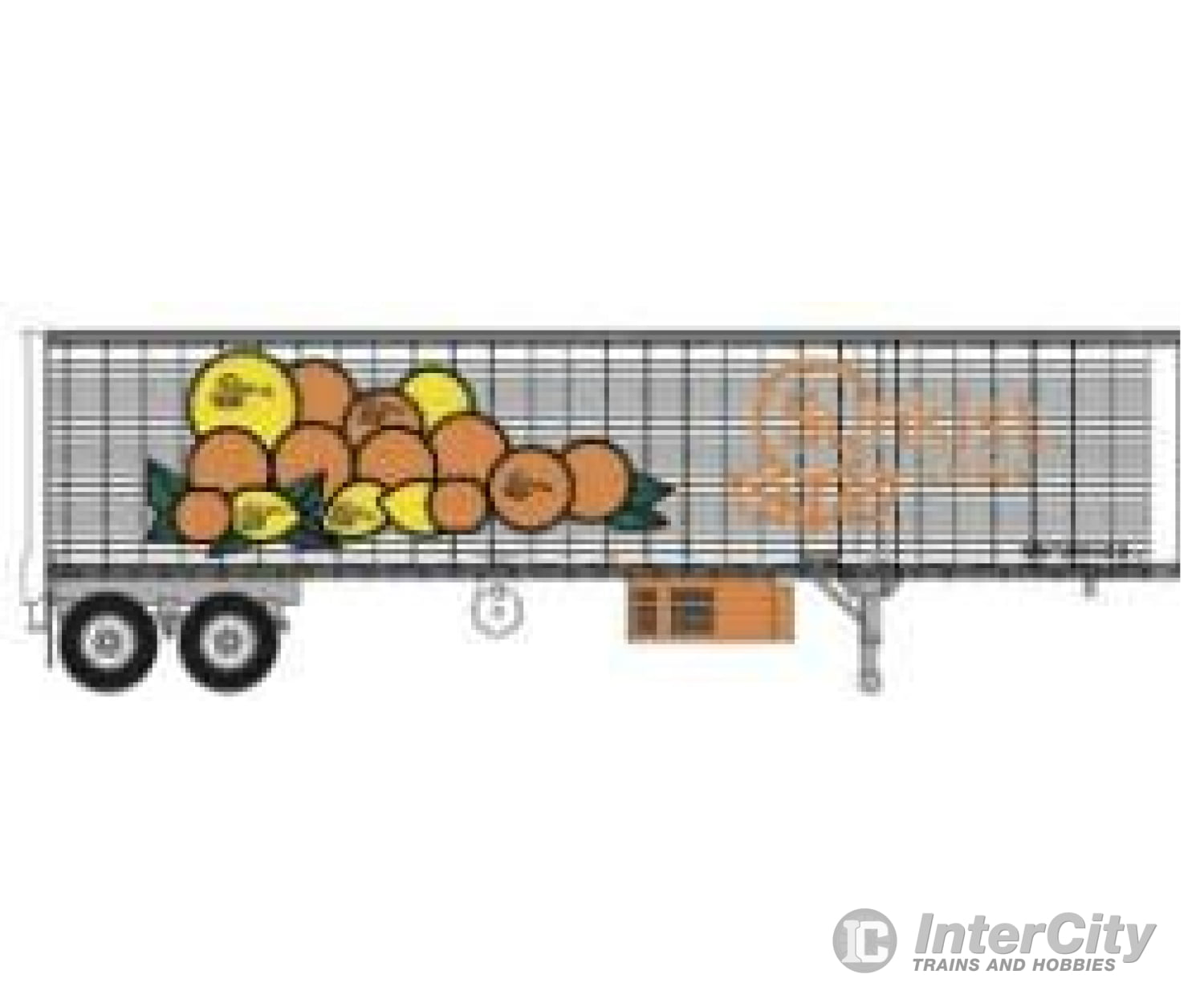 Trainworx Inc Ho 8025501 40’ Corrugated Reefer Trailer - Assembled -- Sunkist Citrus No. 1