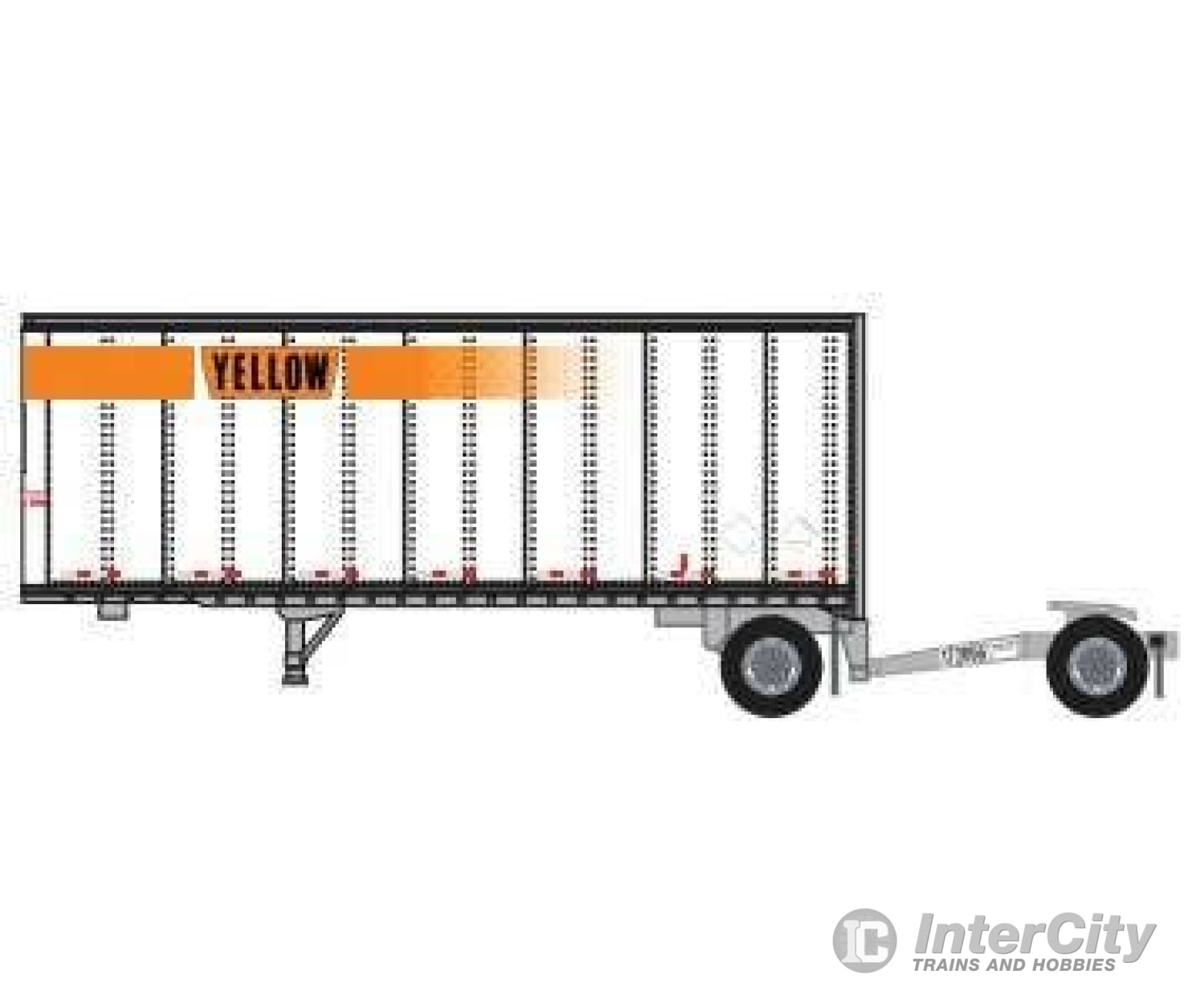 Trainworx N 4258502 Freightliner Cascadia Mid-Roof Tractor - Assembled - Yellow #2 (orange Yellow Logo) Cars & Trucks