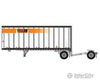 Trainworx N 4288502 28’ Pup Van Trailer with Converter Dolly - Assembled - Yellow #2 (white Orange Stripe; Narrow