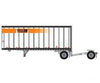 Trainworx N 4288502 28’ Pup Van Trailer with Converter Dolly - Assembled - Yellow #2 (white Orange Stripe; Narrow