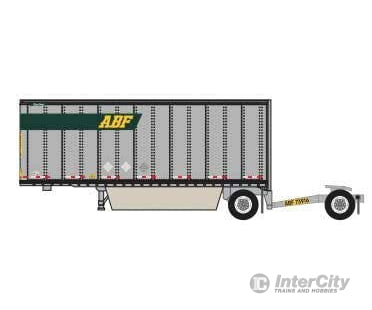 Trainworx N 4289303 28’ Pup Van Trailer with Converter Dolly - Assembled - ABF #3 (gray green yellow; Logo in Upper