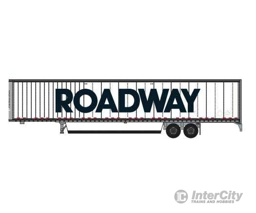 Trainworx N 4538404 Hyundai 53’ Dry Van Semi Trailer with Skirts - Assembled - Roadway #1 (white black; Billboard Block