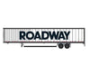 Trainworx N 4538404 Hyundai 53’ Dry Van Semi Trailer with Skirts - Assembled - Roadway #1 (white black; Billboard Block